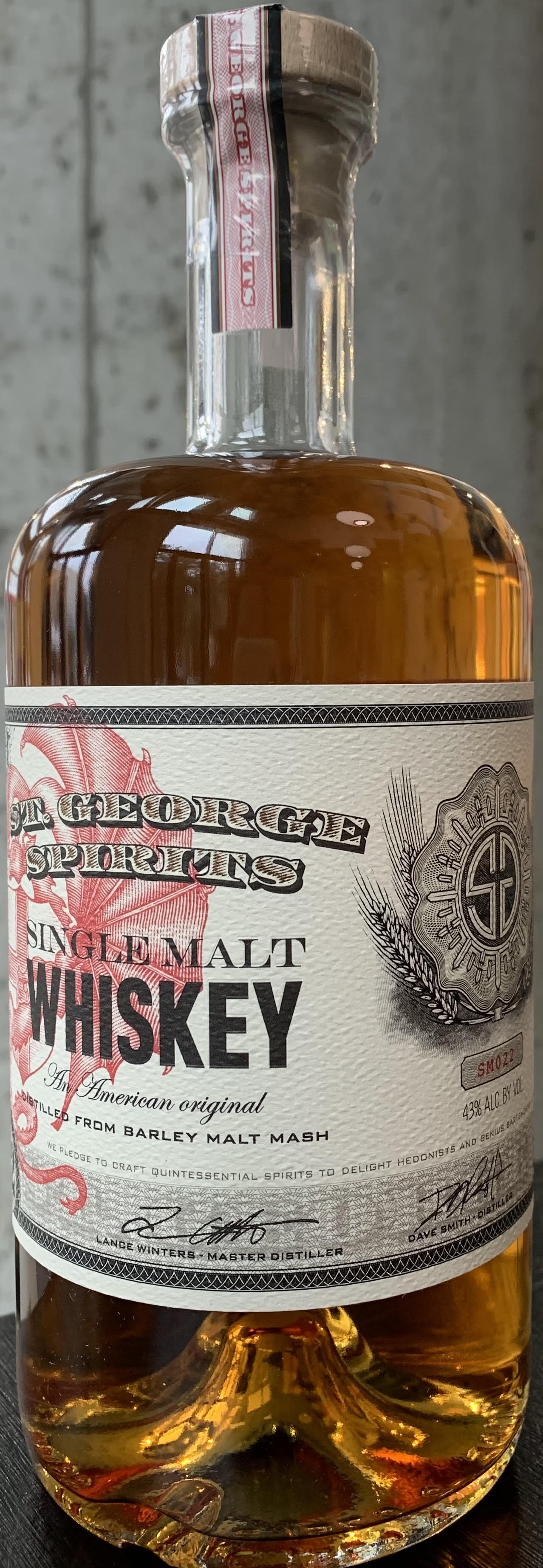 St. George Single Malt Whiskey Lot 22