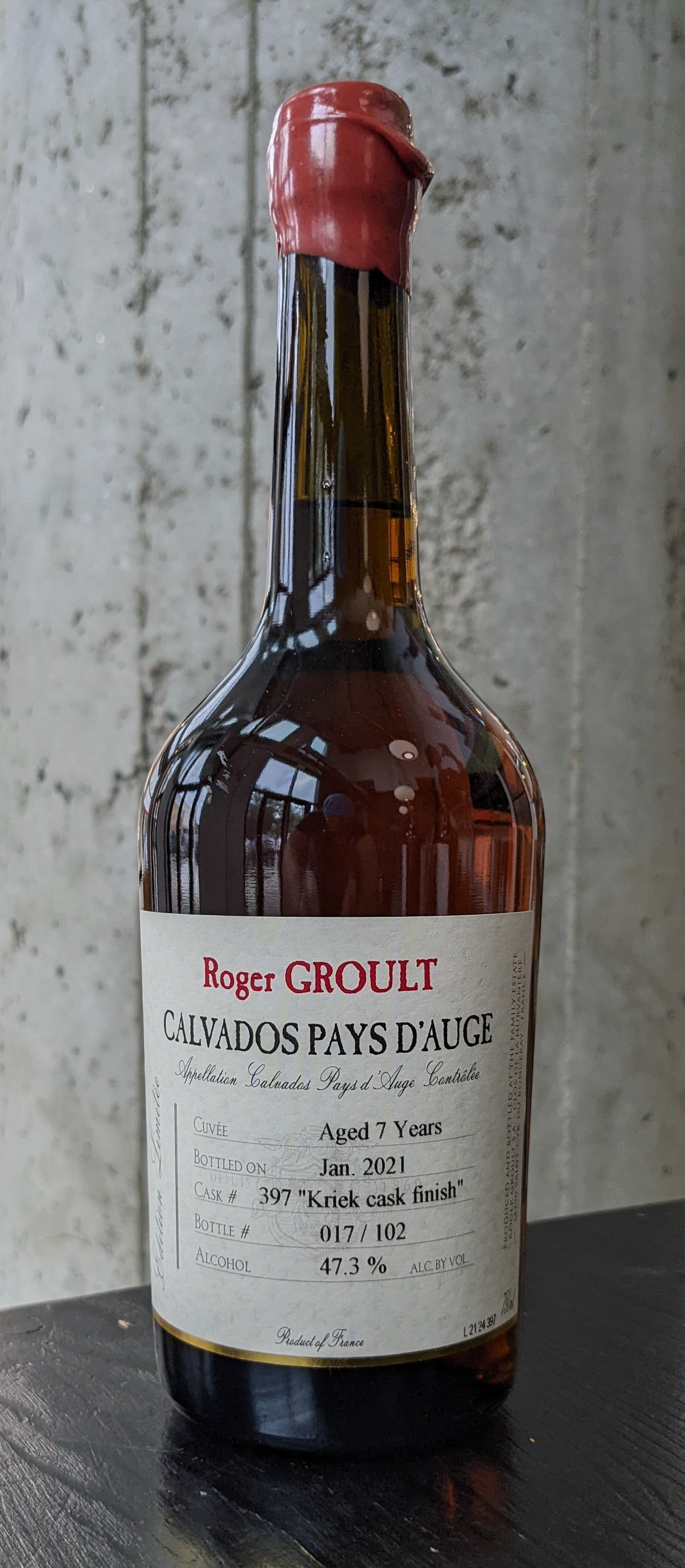 Roger Groult Calvados Cask #397 Kriek Cask Finish, 7-Year