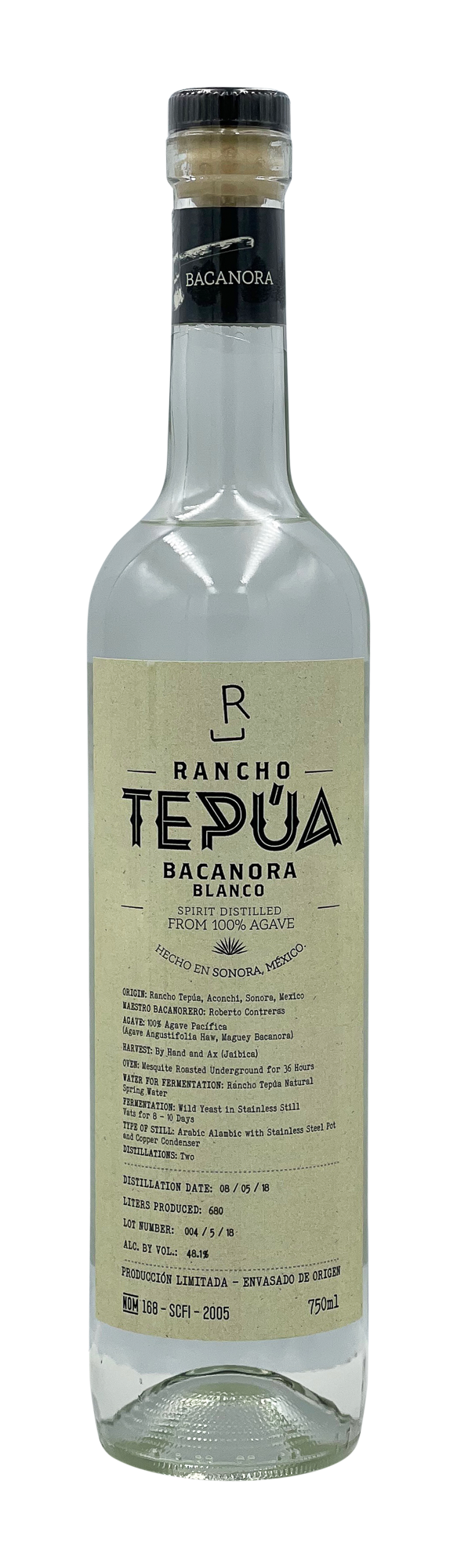 Rancho Tepua Bacanora Blanco, Sonora Tequila